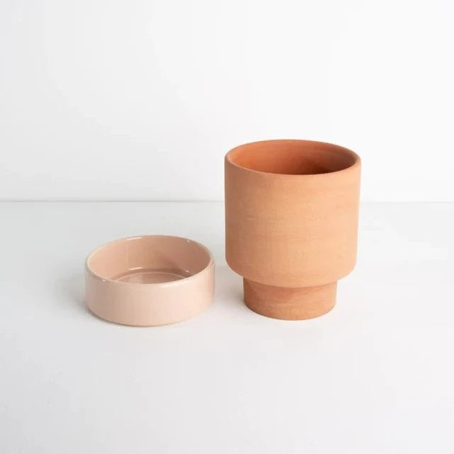 Grace Planter Terracotta And Dusty Rose Medium Gathered Collab