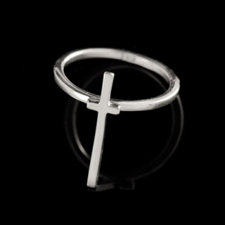 Cross Stacker Ring Silver