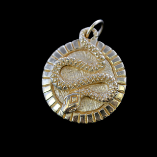 Snake Coin Pendant - Gold