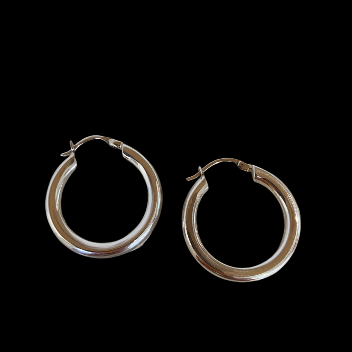 CHUNKY SILVER HOOPS PAIR by NIKKI ROSS Gathered Collab